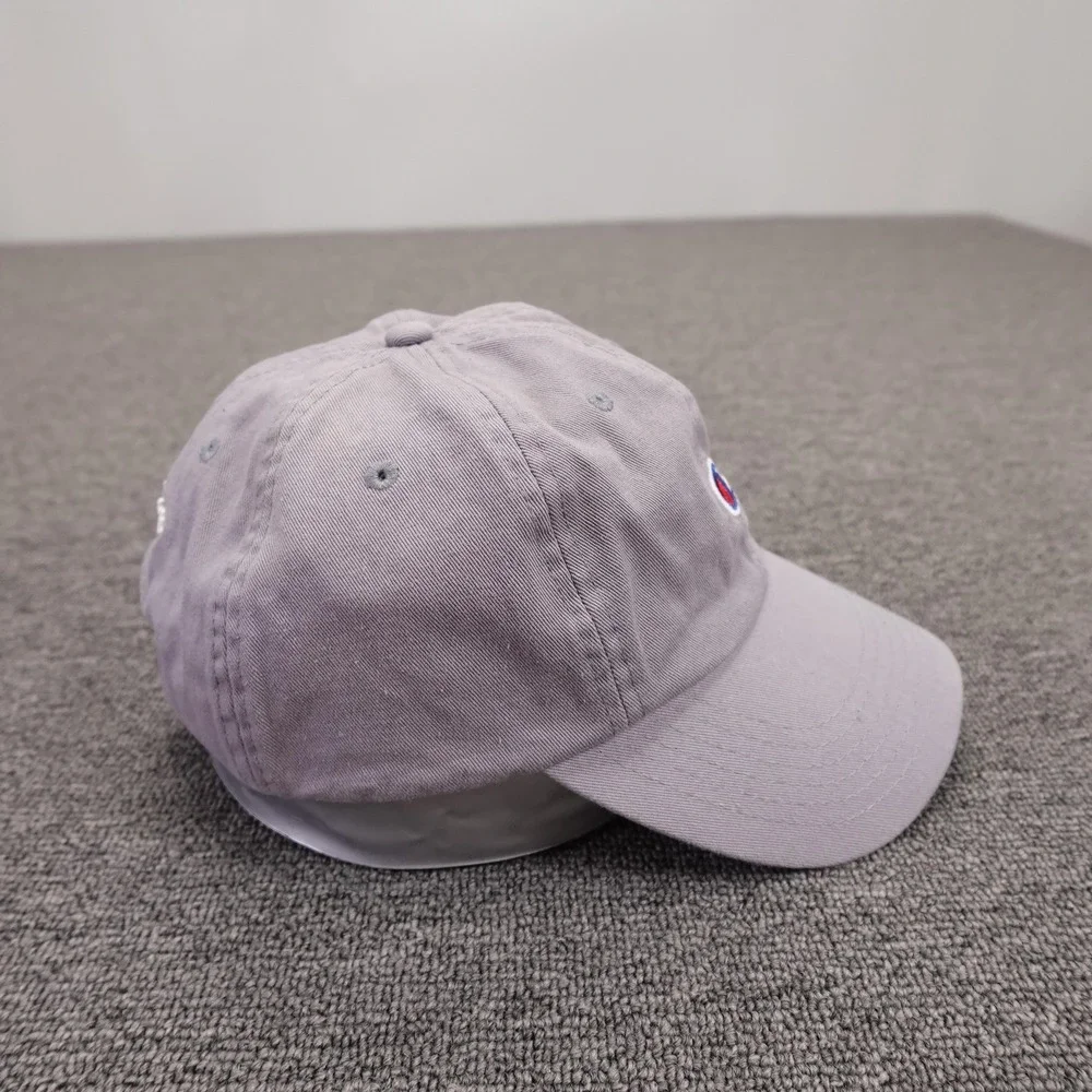 Champion Hat Cap Strap Back Mens One Size Purple Twill Baseball Logo Embroidered